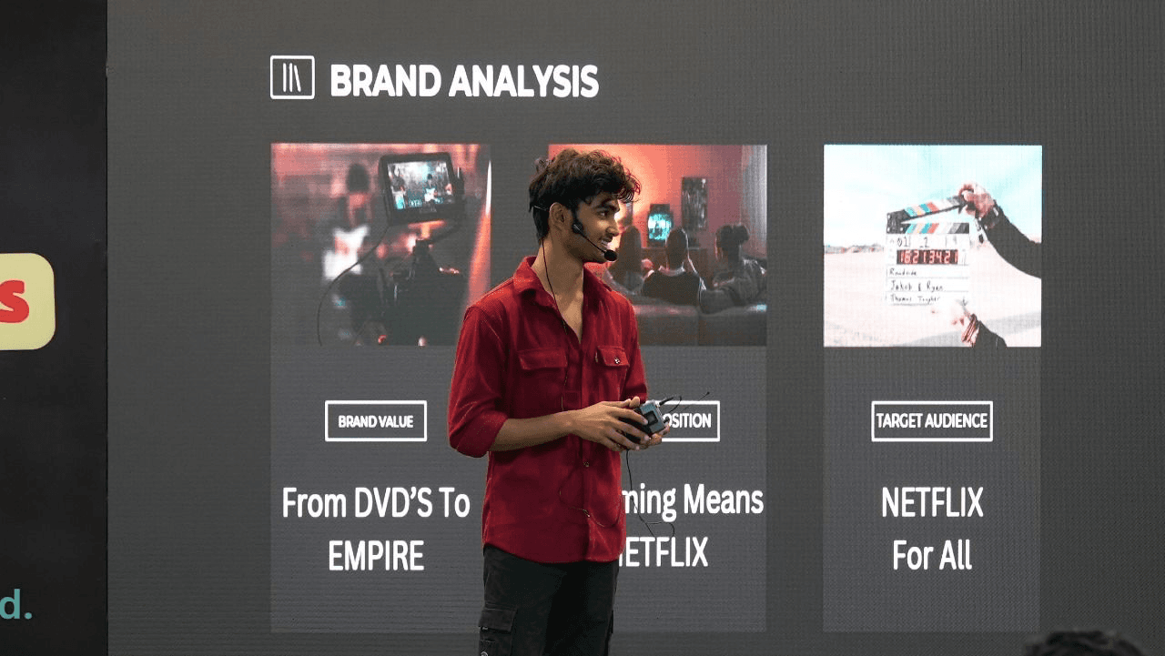 Founder presenting a brand analysis