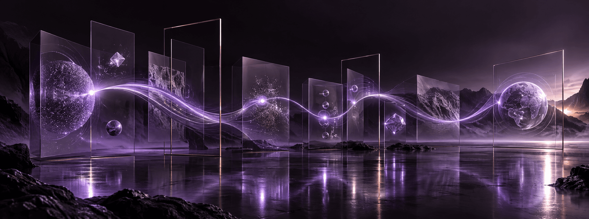 An abstract connected digital presence