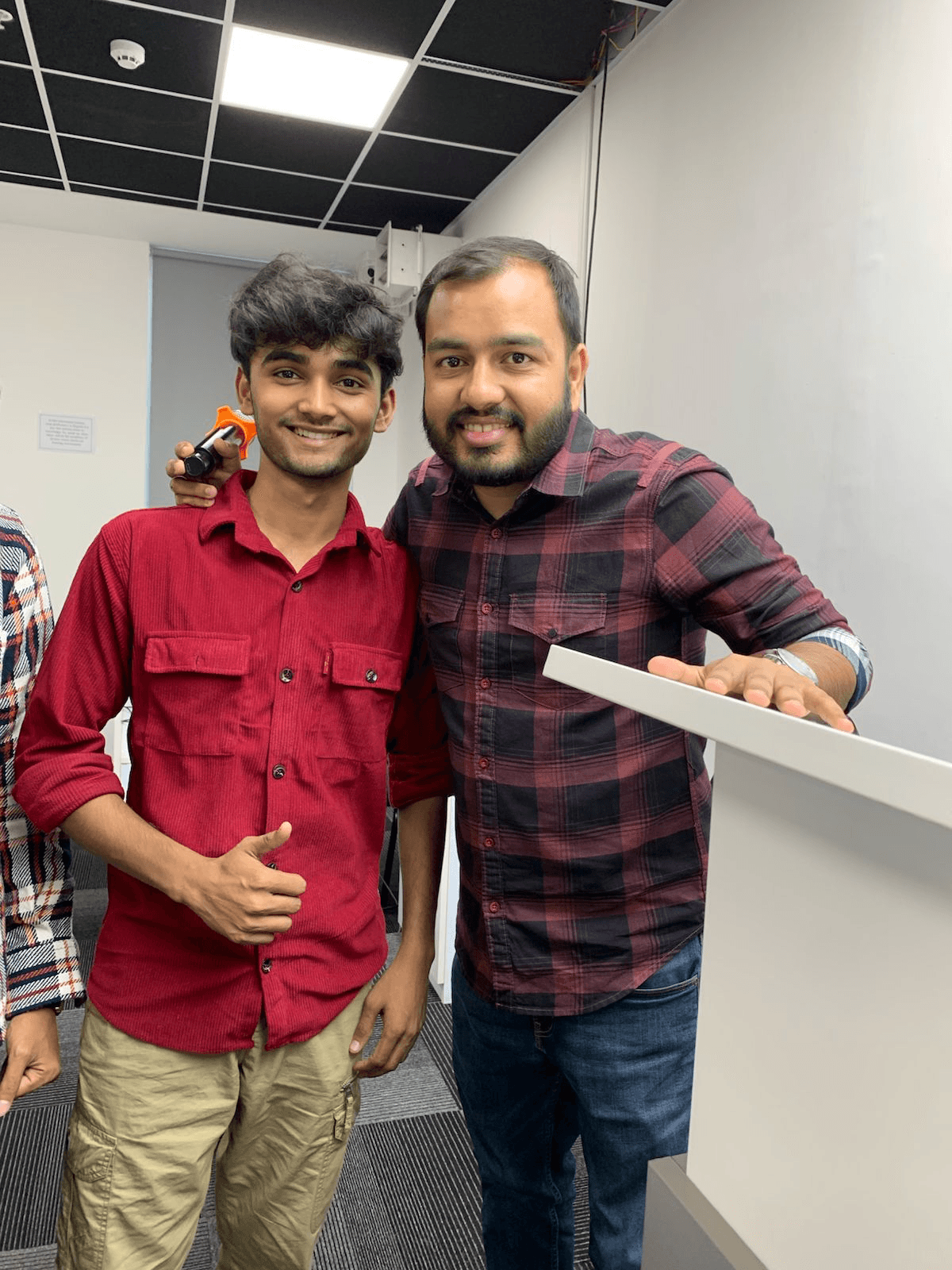 Two collaborators at an event